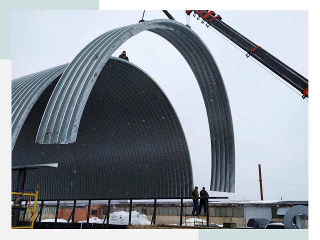 Полукруглые ангары в Анжеро-Судженске